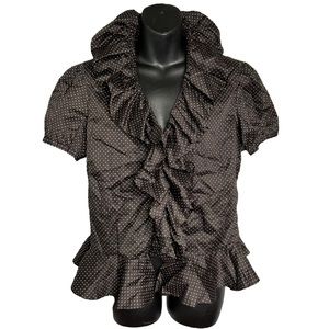 Ralph Lauren RUFFLE BUTTON DOWN BLOUSE L NWОT $140